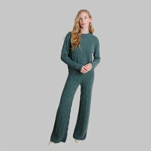 Kilte The Colette Set Sage Cashmere Sweater Wide Leg Pants Medium Luxury Knit